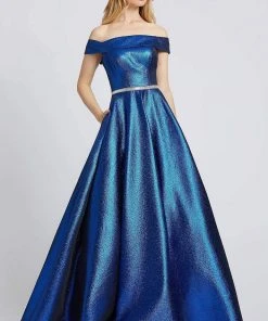 Mac Duggal Flash - 48881L Iridescent Off Shoulder A-Line Prom Gown