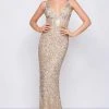 Mac Duggal Flash - 4930L Sequined Empire Waist Long Sheath Gown