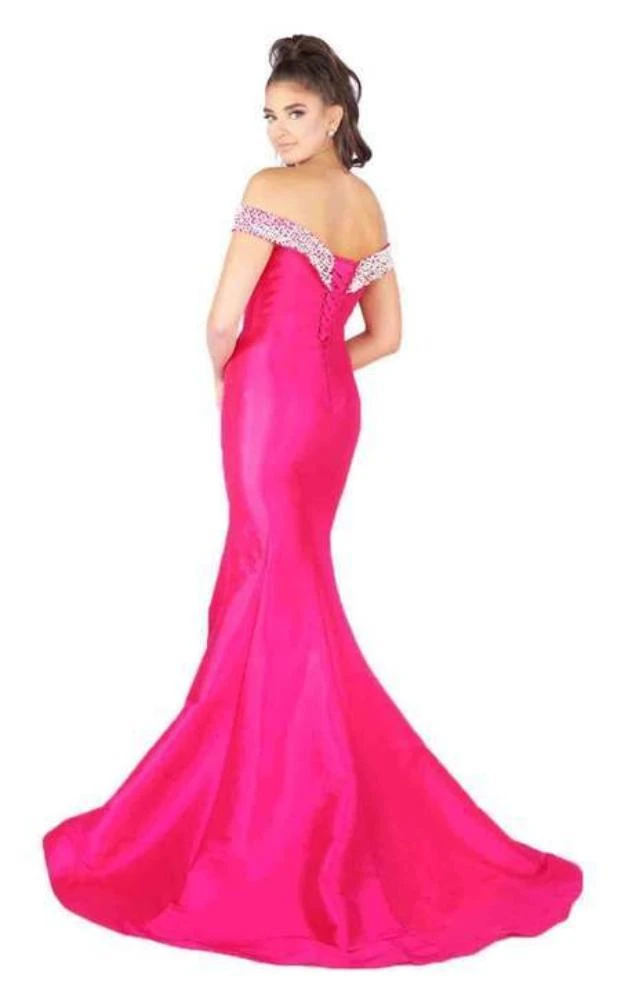 Mac Duggal Flash - 66900L Pearl Beaded Off Shoulder Mermaid Gown 5 Mac Duggal Flash - 66900L Pearl Beaded Off Shoulder Mermaid Gown