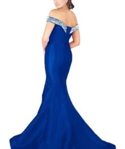 Mac Duggal Flash - 66900L Pearl Beaded Off Shoulder Mermaid Gown 14 Mac Duggal Flash - 66900L Pearl Beaded Off Shoulder Mermaid Gown