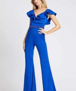 Mac Duggal Flash - 67384L Jersey Ruffled Jumpsuit