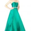 Mac Duggal Flash - 67687L Embellished Belt Strapless Satin Prom Gown