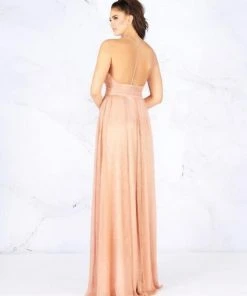 Mac Duggal Flash - 77636L Embellished V-neck Chiffon A-line Dress