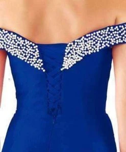 Mac Duggal Flash - Pearl Beaded In Midnight Blue 66900L