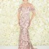Mac Duggal - Floral Embroidered V-neck Trumpet Dress 50564D - 1 Pc Rose Pink In Size 8 Available