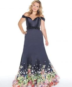 Mac Duggal - Off-Shoulder Mikado Trumpet Gown 66391F