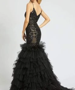 Mac Duggal Prom - 12291M Embellished V-neck Ruffled Mermaid Dress