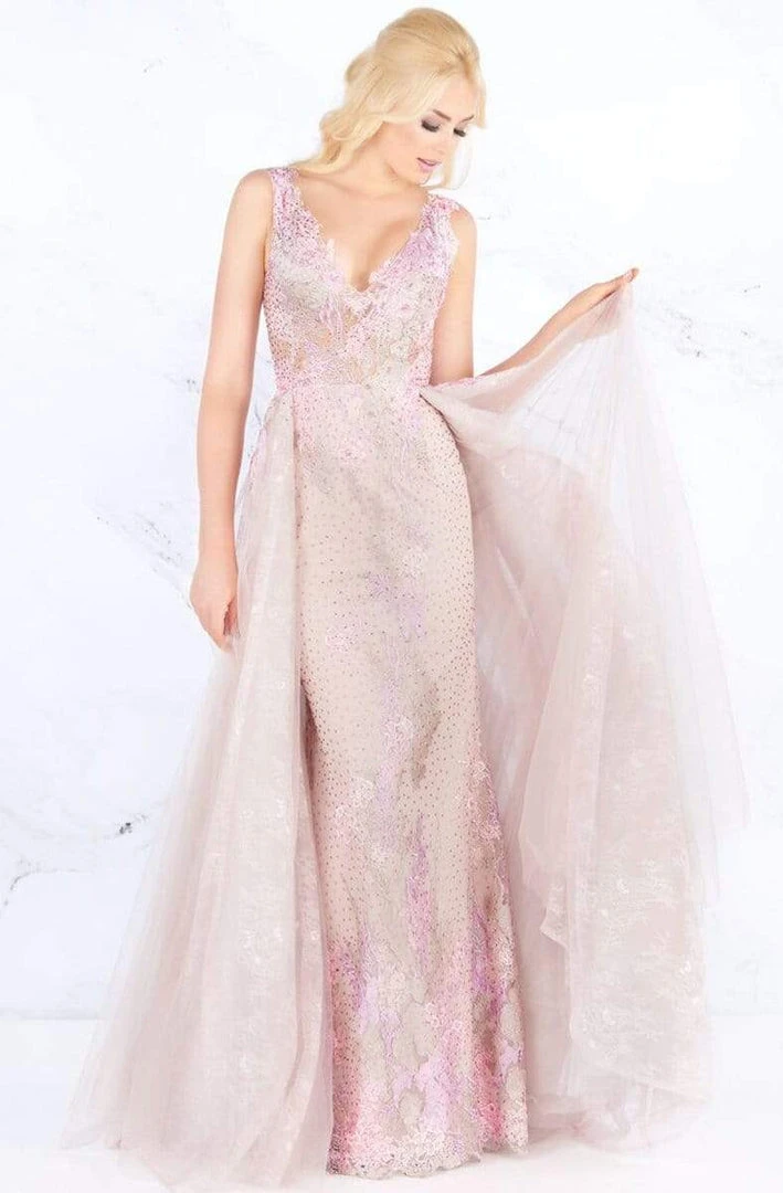 Mac Duggal Prom - 20101M Trailing Blossom Appliqued Overskirt Gown 3 Mac Duggal Prom - 20101M Trailing Blossom Appliqued Overskirt Gown