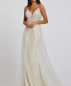 Mac Duggal Prom - 20202M Bead-Textured Lattice Overskirt Gown