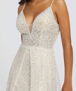 Mac Duggal Prom - 20202M Bead-Textured Lattice Overskirt Gown 7 Mac Duggal Prom - 20202M Bead-Textured Lattice Overskirt Gown