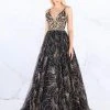 Mac Duggal Prom - 30580M Swirling Foliage Metallic Gilt Gown