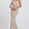 Mac Duggal Prom - 4982M Asymmetrical Long Sleeve Sheath Gown