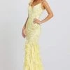 Mac Duggal Prom - 67204M Embroidered V-neck Ruffled Trumpet Dress
