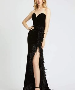 Mac Duggal Prom - 67287M Strapless Feathered Trumpet Dress