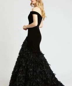 Mac Duggal Prom - 67313M Off-Shoulder Feathered Mermaid Dress