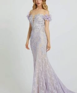 Mac Duggal Prom - 79284M Floral And Beaded Long Sheath Dress