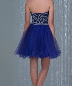 Madison James - 16-305 Dress In Royal Short Dresses
