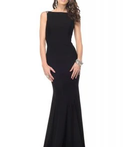 Marsoni By Colors - M140 Jeweled Bateau Trumpet Dress