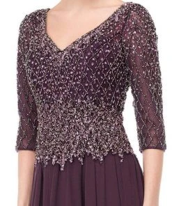 Marsoni By Colors - M165 Illusion Lattice Motif A-Line Gown