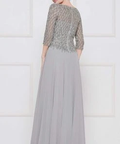 Marsoni By Colors - M165 Illusion Lattice Motif A-Line Gown