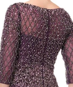 Marsoni By Colors - M165 Illusion Lattice Motif A-Line Gown