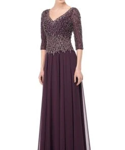 Marsoni By Colors - M165 Illusion Lattice Motif A-Line Gown