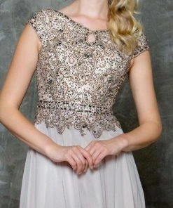 Marsoni By Colors - M173 Keyhole A-Line Chiffon Gown 11 Marsoni By Colors - M173 Keyhole A-Line Chiffon Gown