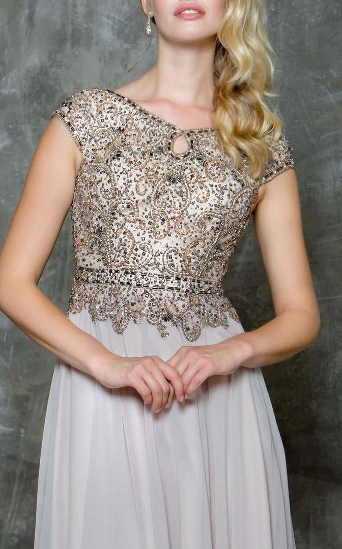 Marsoni By Colors - M173 Keyhole A-Line Chiffon Gown 5 Marsoni By Colors - M173 Keyhole A-Line Chiffon Gown