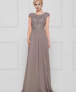 Marsoni By Colors - M173 Keyhole A-Line Chiffon Gown 14 Marsoni By Colors - M173 Keyhole A-Line Chiffon Gown