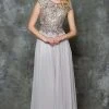 Marsoni By Colors - M173 Keyhole A-Line Chiffon Gown