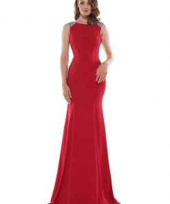 Marsoni By Colors - M177 Beaded Bateau Mermaid Gown