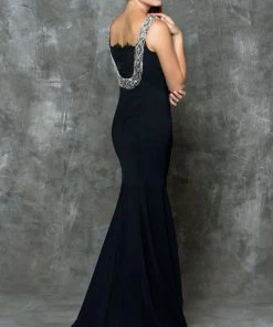 Marsoni By Colors - M177 Beaded Bateau Mermaid Gown