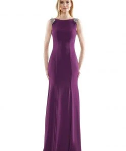Marsoni By Colors - M177 Beaded Bateau Mermaid Gown