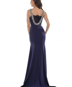 Marsoni By Colors - M177 Beaded Bateau Mermaid Gown