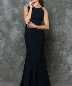 Marsoni By Colors - M177 Beaded Bateau Mermaid Gown