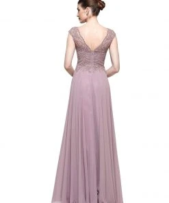 Marsoni By Colors - M238 Beaded Applique A Line Chiffon Dress 17 Marsoni By Colors - M238 Beaded Applique A Line Chiffon Dress