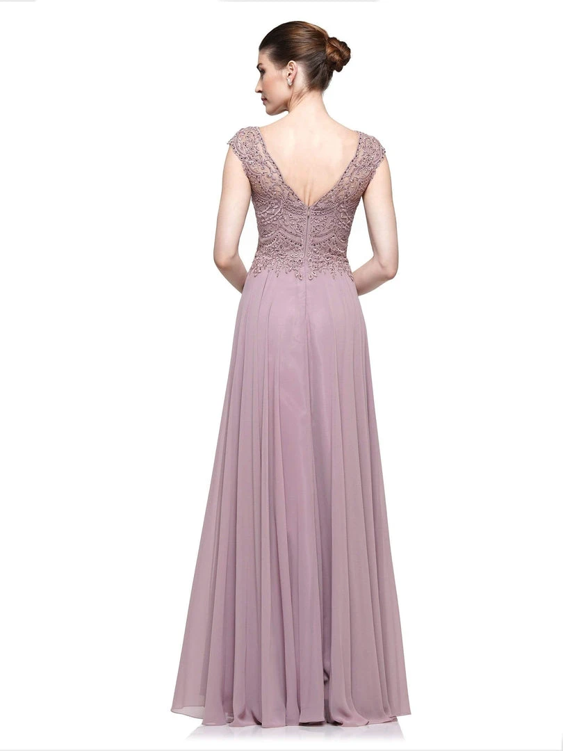 Marsoni By Colors - M238 Beaded Applique A Line Chiffon Dress 8 Marsoni By Colors - M238 Beaded Applique A Line Chiffon Dress