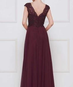 Marsoni By Colors - M238 Beaded Applique A Line Chiffon Dress 19 Marsoni By Colors - M238 Beaded Applique A Line Chiffon Dress