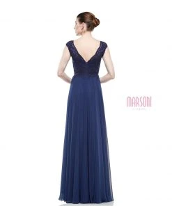 Marsoni By Colors - M238 Beaded Applique A Line Chiffon Dress 21 Marsoni By Colors - M238 Beaded Applique A Line Chiffon Dress