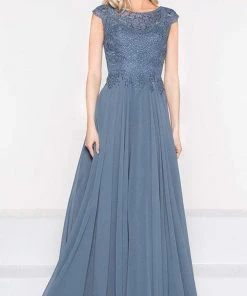 Marsoni By Colors - M238 Beaded Applique A Line Chiffon Dress 13 Marsoni By Colors - M238 Beaded Applique A Line Chiffon Dress