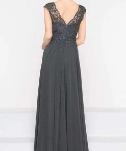 Marsoni By Colors - M238 Beaded Applique A Line Chiffon Dress 14 Marsoni By Colors - M238 Beaded Applique A Line Chiffon Dress