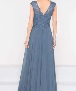 Marsoni By Colors - M238 Beaded Applique A Line Chiffon Dress 15 Marsoni By Colors - M238 Beaded Applique A Line Chiffon Dress