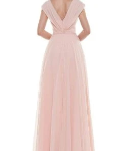 Marsoni By Colors - M251 Gathered V Neck Off Shoulder A-Line Gown 23 Marsoni By Colors - M251 Gathered V Neck Off Shoulder A-Line Gown