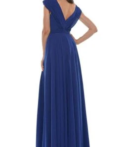 Marsoni By Colors - M251 Gathered V Neck Off Shoulder A-Line Gown 33 Marsoni By Colors - M251 Gathered V Neck Off Shoulder A-Line Gown
