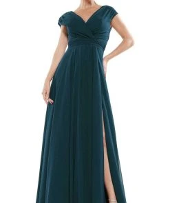 Marsoni By Colors - M251 Gathered V Neck Off Shoulder A-Line Gown 27 Marsoni By Colors - M251 Gathered V Neck Off Shoulder A-Line Gown