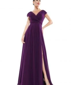 Marsoni By Colors - M251 Gathered V Neck Off Shoulder A-Line Gown 29 Marsoni By Colors - M251 Gathered V Neck Off Shoulder A-Line Gown