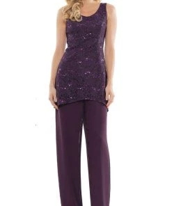 Marsoni By Colors - M303 Three-Piece Chiffon Lace Pantsuit