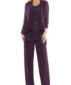 Marsoni By Colors - M303 Three-Piece Chiffon Lace Pantsuit