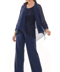 Marsoni By Colors - M303 Three-Piece Chiffon Lace Pantsuit