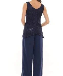 Marsoni By Colors - M303 Three-Piece Chiffon Lace Pantsuit